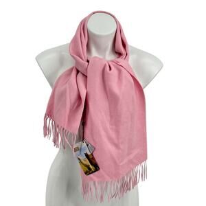 Sol Fringe 100% Alpaca Scarf NEW 54 x 12 Pink Women’s Made in Peru Feminine Soft